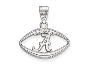 Rhodium Over Sterling Silver LogoArt University of Alabama Football Pendant