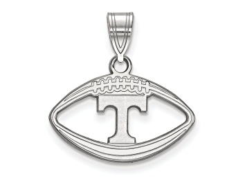 Picture of Rhodium Over Sterling Silver LogoArt University of Tennessee Football Pendant