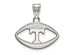 Rhodium Over Sterling Silver LogoArt University of Tennessee Football Pendant