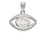 Rhodium Over Sterling Silver LogoArt Penn State University Football Pendant