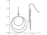 Sterling Silver Polished Fancy Triple Circle Dangle Earrings