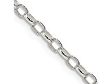Sterling Silver 2.5mm Oval Fancy Rolo Chain Necklace