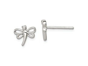 Sterling Silver Polished Dragonfly Children's Post Earrings