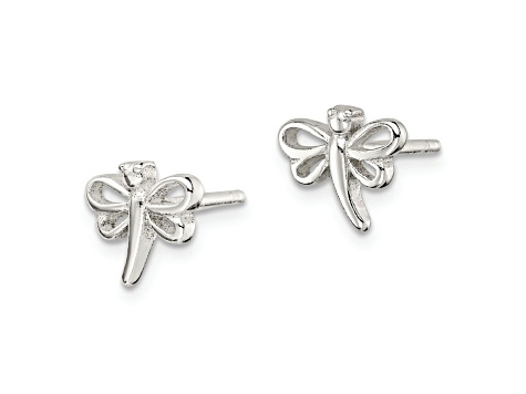 Sterling Silver Polished Dragonfly Children's Post Earrings