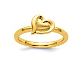 Sterling Silver Stackable Expressions Gold-plated Heart Ring