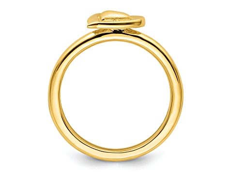 Sterling Silver Stackable Expressions Gold-plated Heart Ring