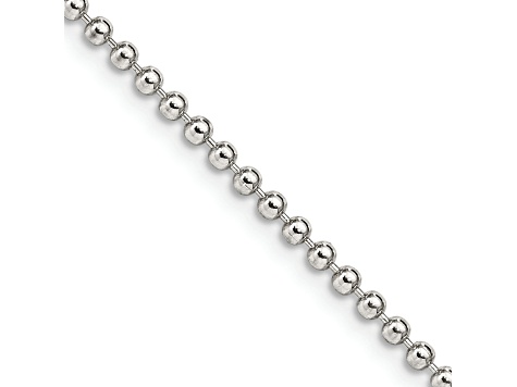 Sterling Silver 2mm Beaded Chain