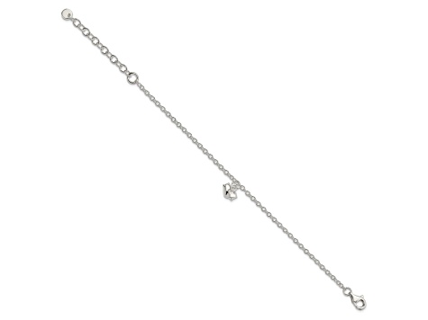 Sterling Silver Heart with 1.5-inch Extension Children's Bracelet
