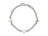 Sterling Silver Polished Hearts with 0.25-inch Extensions Children's Bracelet