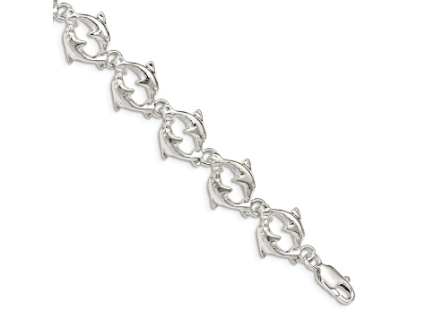 Sterling Silver Dolphins Bracelet