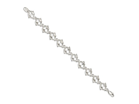 Sterling Silver Dolphins Bracelet