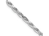 Rhodium Over Sterling Silver 2.5mm Diamond-cut Rope Chain