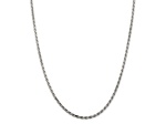 Rhodium Over Sterling Silver 2.5mm Diamond-cut Rope Chain