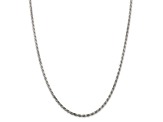 Rhodium Over Sterling Silver 2.5mm Diamond-cut Rope Chain