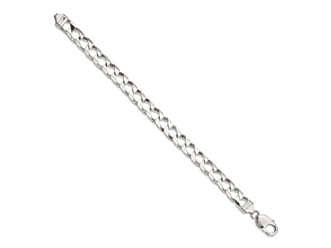 Sterling Silver 6.75mm Flat Open Curb Chain Bracelet