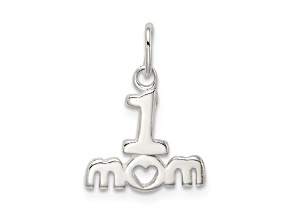 Sterling Silver Polished #1 MOM Charm