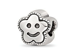 Sterling Silver Smiley Flower Bead