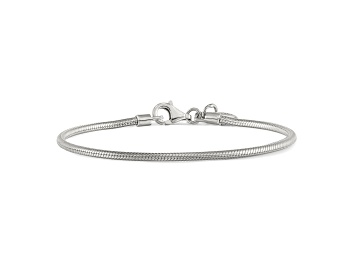 Picture of Sterling Silver Round Snake Chain Bracelet With Lobster Clasp