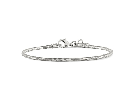 Sterling Silver Kids Round Snake Chain Bracelet With Lobster Clasp