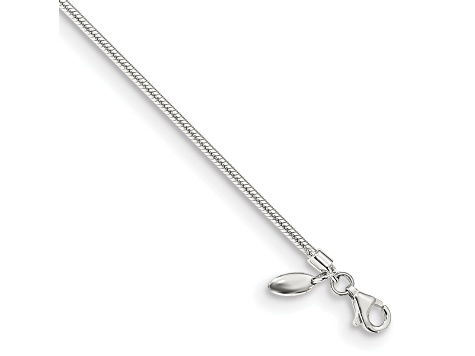 Sterling Silver Round Snake Chain Bracelet With Lobster Clasp