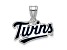 Rhodium Over Sterling Silver MLB Minnesota Twins LogoArt Enameled Pendant