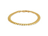 Unisex 14K Yellow Gold Over Sterling Silver Diamond Cut Curb Link Bracelet