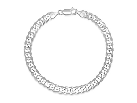 Unisex Sterling Silver Diamond Cut Curb Link Bracelet