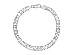 Unisex Sterling Silver Diamond Cut Curb Link Bracelet