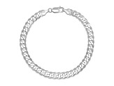 Unisex Sterling Silver Diamond Cut Curb Link Bracelet