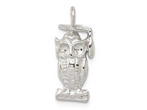 Sterling Silver Graduation Owl Pendant