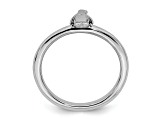 Sterling Silver Stackable Expressions Rhodium Penguin Ring