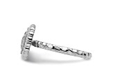 Sterling Silver Stackable Expressions Rhodium-plated Oval Ring