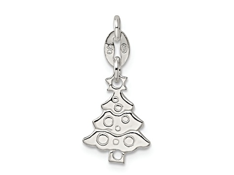 Sterling Silver Polished Christmas Tree Charm