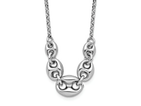 Rhodium Over Sterling Silver 16-inch with 2-inch Extension Necklace