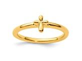 Sterling Silver Stackable Expressions Gold-plated Cross Ring