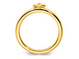 Sterling Silver Stackable Expressions Gold-plated Cross Ring