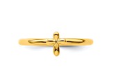 Sterling Silver Stackable Expressions Gold-plated Cross Ring