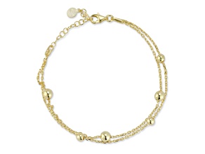 Sterling Statements 14K Yellow Gold Over Sterling Silver Double Layer Ball Station Bracelet