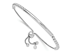 Sterling Silver Polished Beaded Bolo Bracelet