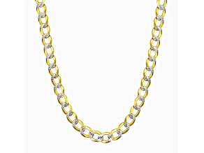 18K Gold over Sterling Silver 4MM Two Tone Diamond Cut Cuban Chains