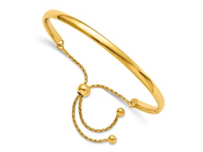 18K Yellow Gold Over Sterling Silver Polished Fancy Bolo Bracelet