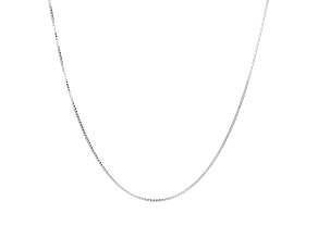 Rhodium Over 950 Silver 16" Fine Polished Box Necklace