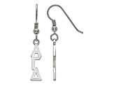 Rhodium Over Sterling Silver LogoArt Alpha Gamma Delta Small Dangle Earrings