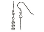 Rhodium Over Sterling Silver LogoArt Delta Delta Delta Small Dangle Earrings