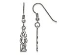 Rhodium Over Sterling Silver LogoArt Delta Phi Epsilon Small Dangle Earrings