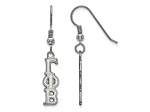 Rhodium Over Sterling Silver LogoArt Gamma Phi Beta Small Dangle Earrings