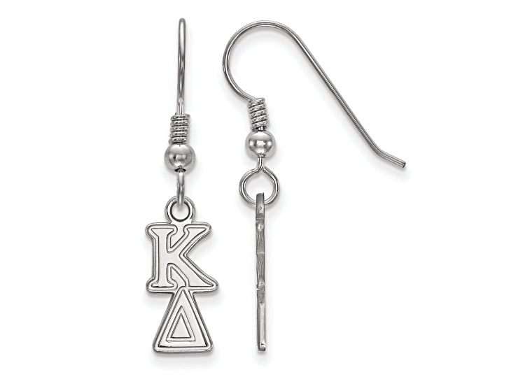Rhodium Over Sterling Silver LogoArt Kappa Delta Small Dangle Earrings