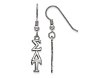 Rhodium Over Sterling Silver LogoArt Sigma Delta Tau Small Dangle Earrings