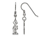 Rhodium Over Sterling Silver LogoArt Sigma Kappa Small Dangle Earrings