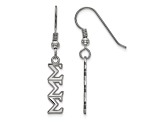 Rhodium Over Sterling Silver LogoArt Sigma Sigma Sigma Small Dangle Earrings